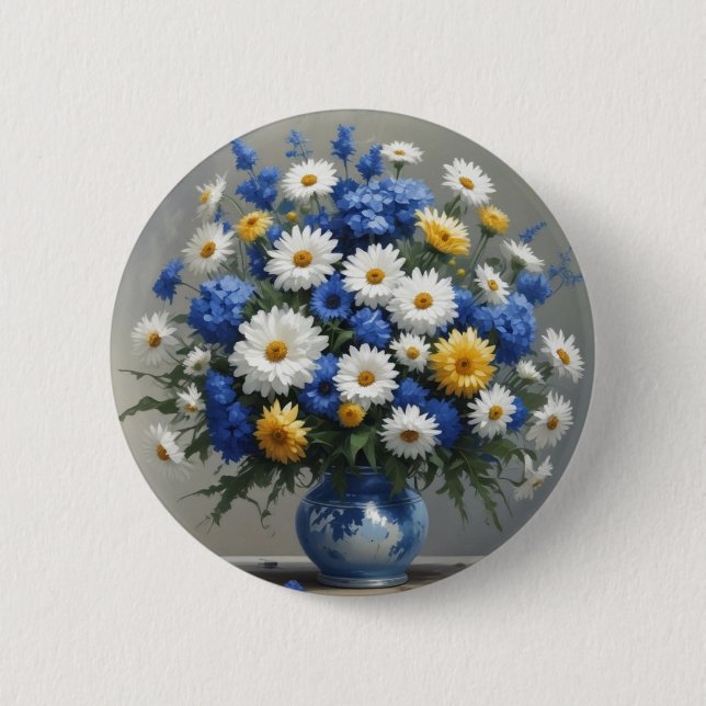 Bunch of Flowers Elegant Watercolor 2 Inch Round Button (Front)