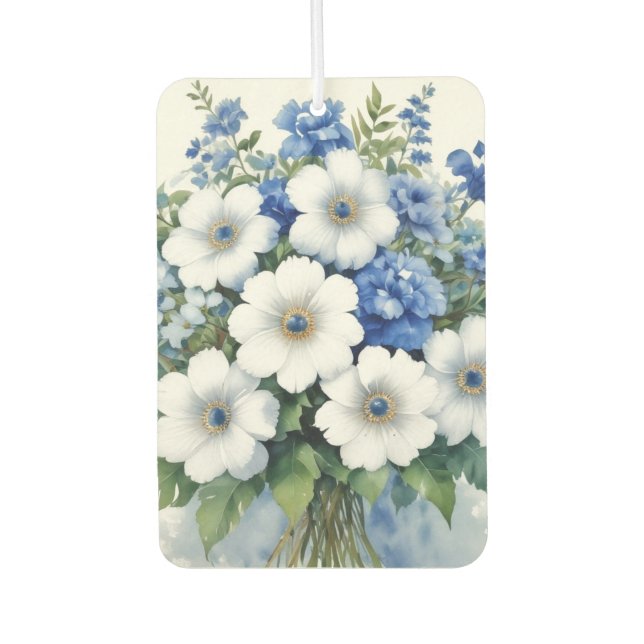 Bunch of Flowers Elegant Watercolor Air Freshener (Front)