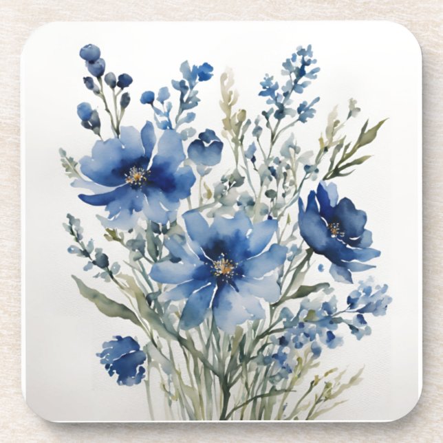 Bunch of Flowers Elegant Watercolor Coaster (Front)