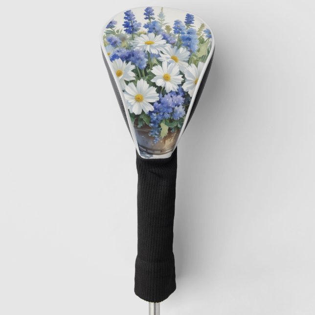 Bunch of Flowers Elegant Watercolor Golf Head Cover (Front)