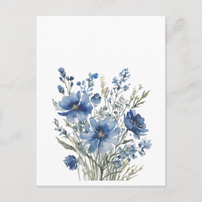 Bunch of Flowers Elegant Watercolor Holiday Postcard (Front)