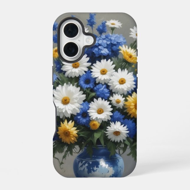 Bunch of Flowers Elegant Watercolor iPhone 16 Case (Back)