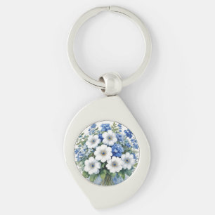 Bunch of Flowers Elegant Watercolor Keychain