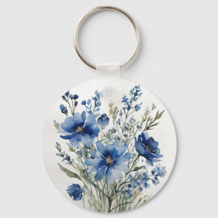 Bunch of Flowers Elegant Watercolor Keychain