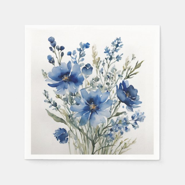 Bunch of Flowers Elegant Watercolor Napkin (Front)
