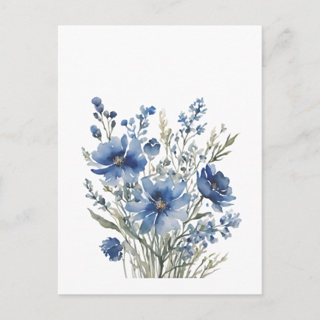 Bunch of Flowers Elegant Watercolor Postcard (Front)