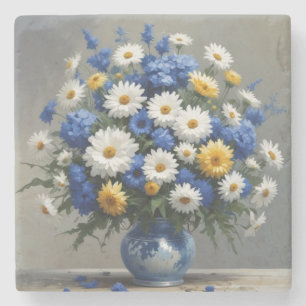 Bunch of Flowers Elegant Watercolor Stone Coaster