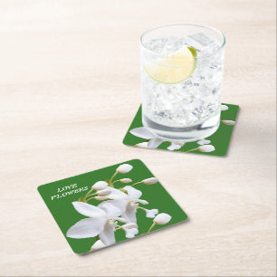 bunch of flowers square paper coaster