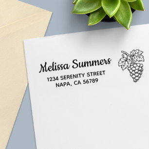 Bunch of Grapes Return Address Self-inking Stamp