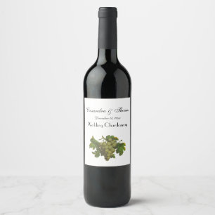 Bunch of Green Grapes DIY Colour Background Wine Label