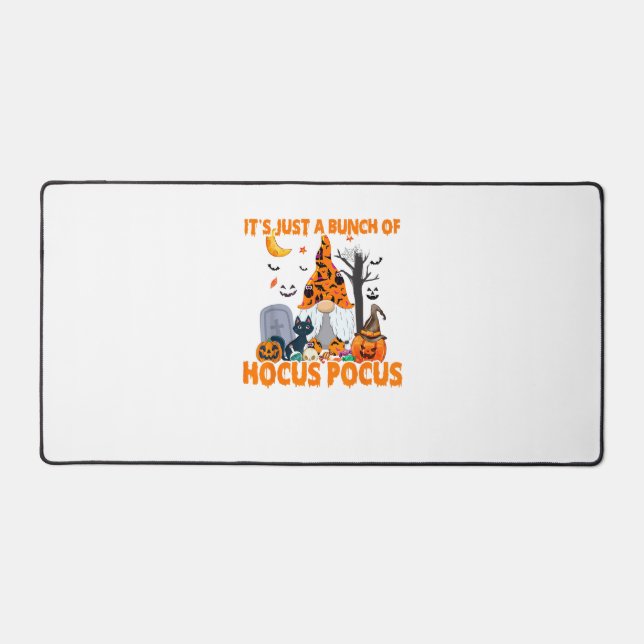 Bunch of Hocus Pocus Pumpkin Gnome Bats Scary Cat  Desk Mat (Front)