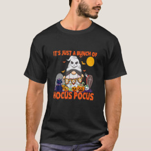Bunch Of Hocus Pocus Pumpkin Gnome Bats Scary Cat T-Shirt