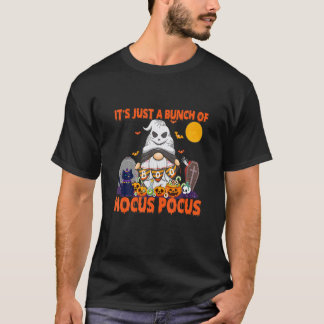 Bunch Of Hocus Pocus Pumpkin Gnome Bats Scary Cat T-Shirt