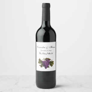Bunch of Purple Grapes DIY Colour Background Wine Label