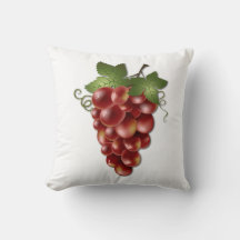 Bunch Of Red Grapes Decorative Pillow