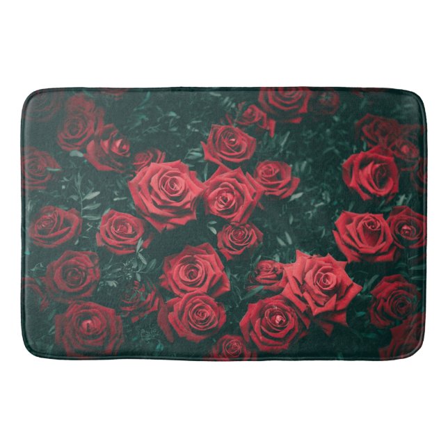Bunch of red roses bath mat (Front)