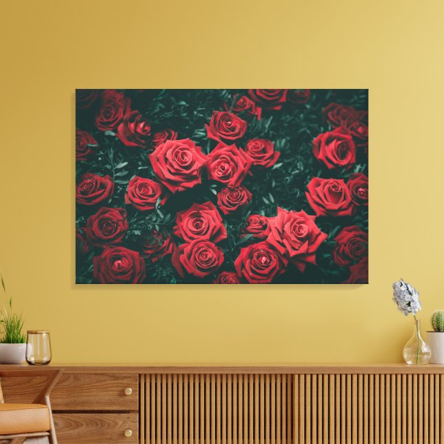 Bunch of red roses canvas print (Insitu(LivingRoom))