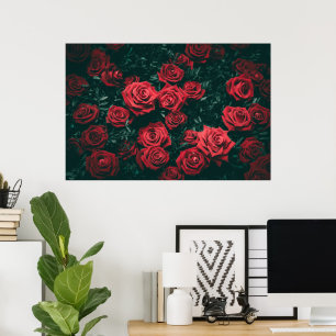 Bunch of red roses poster