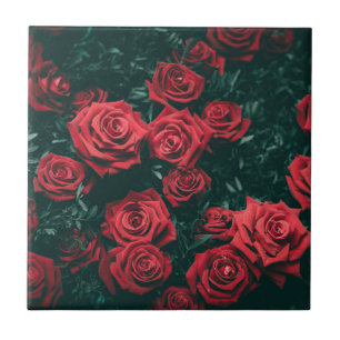 Bunch of red roses tile