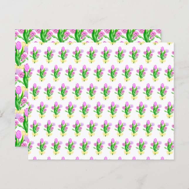 Bunch of Spring Flowers Paper Sheet (Front/Back)