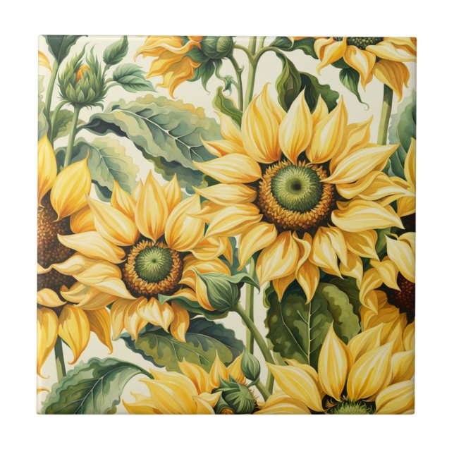 Bunch of Sunflowers Tile (Front)