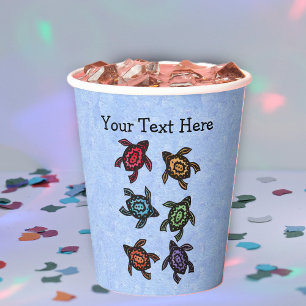 Bunch of turtles Festive Abstract Coloured Shells Paper Cups