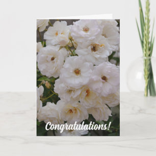 Bunch of White Roses Wedding Congratulations Card