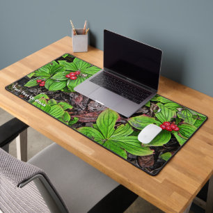 Bunchberry With Berries Desk Mat