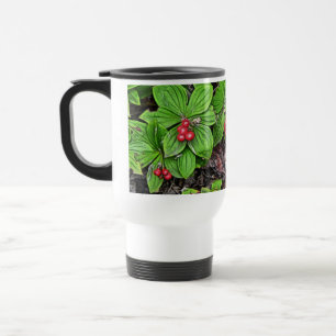 Bunchberry With Berries Travel Mug