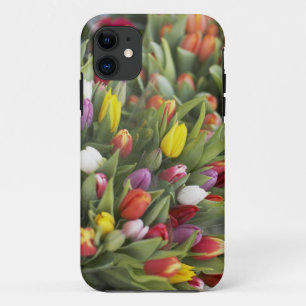 Bunches of colourful tulips iPhone 11 case