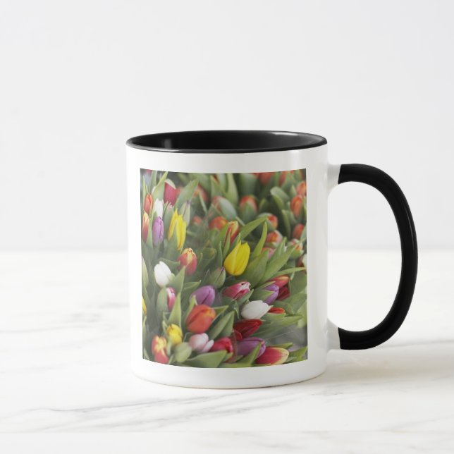 Bunches of colourful tulips mug (Right)
