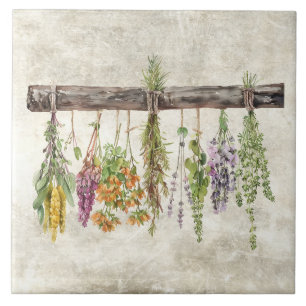 Bunches of Dried Rustic Wildflowers  Tile