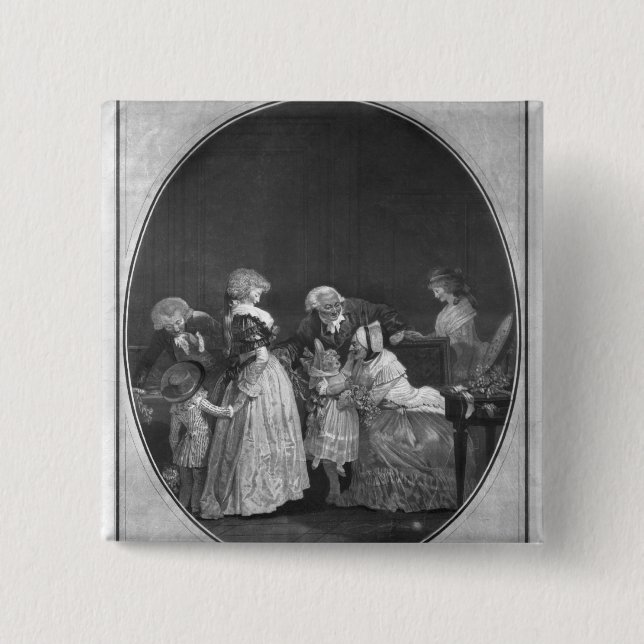 Bunches of flowers or celebrating grandmother 2 inch square button (Front)