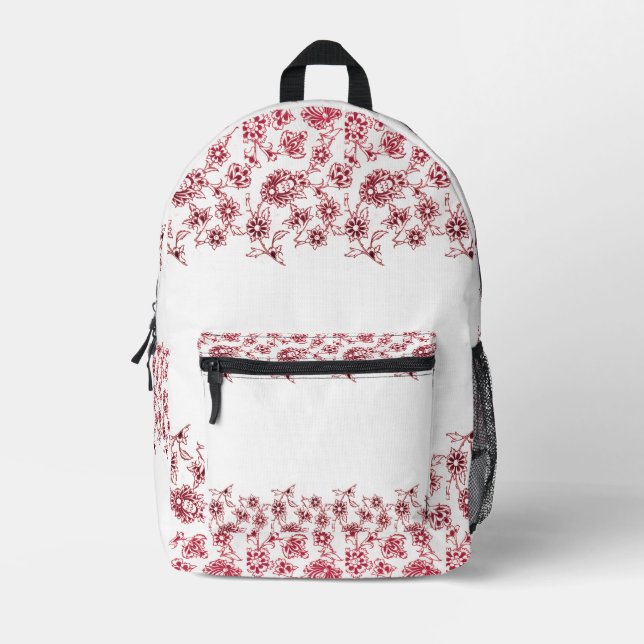 Bunches of Flowers Printed Backpack (Front)