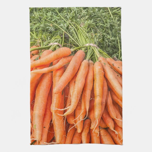 Bunches of Fresh Carrots Kitchen Towel (Vertical)