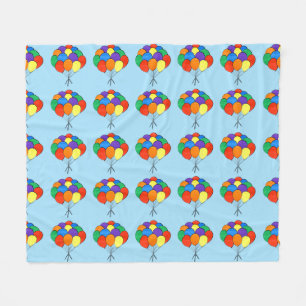 Bunches of Rainbow Coloured Balloons Fleece Blanket