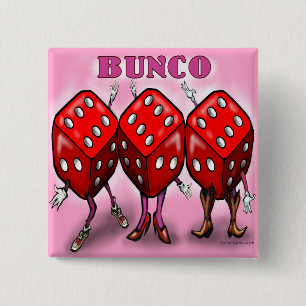 Bunco 2 Inch Square Button