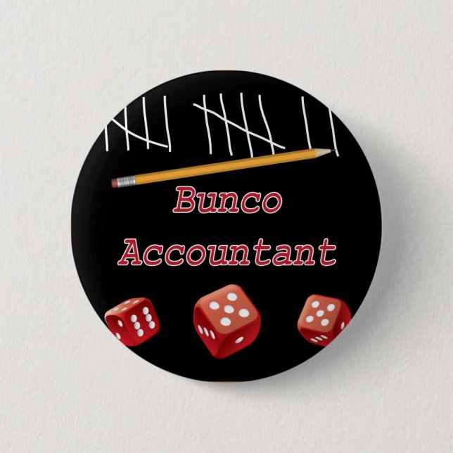 Bunco Accountant 2 Inch Round Button (Front)