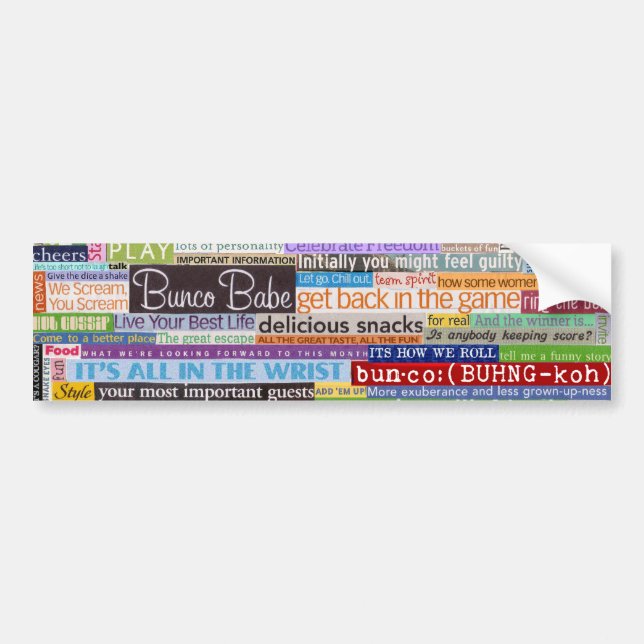 Bunco Babe Bumper Sticker (Front)