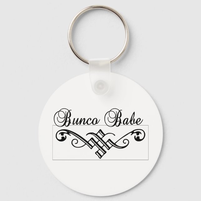 bunco babe with black lettering keychain (Front)
