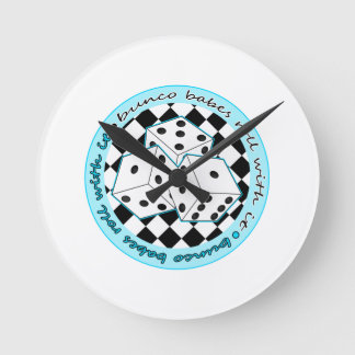 Bunco Babes Roll With It - Blue Round Clock