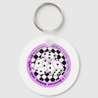 Bunco Babes Roll With It - Purple Keychain
