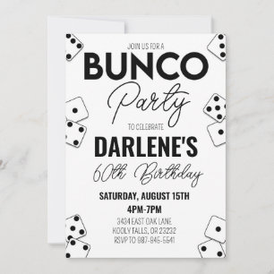 Bunco Birthday Invitation Modern Simple