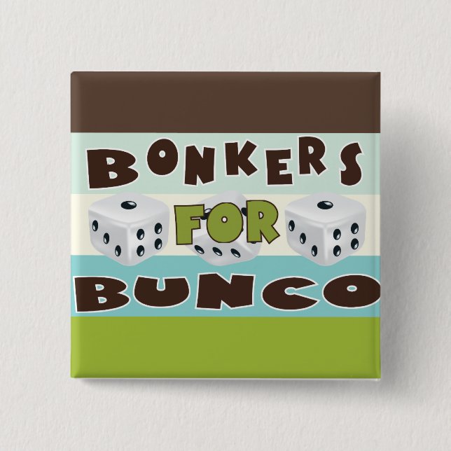 bunco bonkers 2 inch square button (Front)