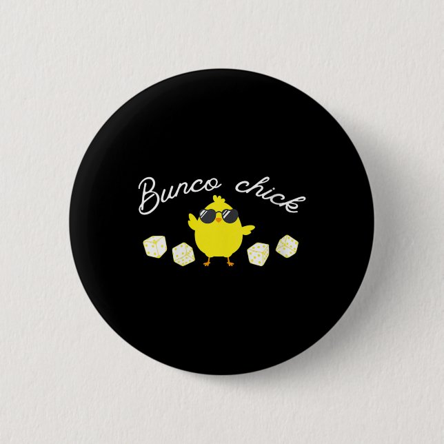 Bunco Chick Easter Spring Bunco Dice  2 Inch Round Button (Front)