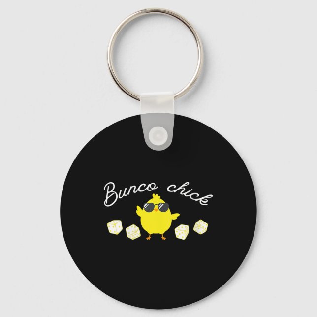 Bunco Chick Easter Spring Bunco Dice  Keychain (Front)
