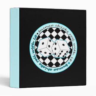 Bunco Chicks Roll With It - Black Blue 1" Binder