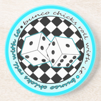 Bunco Chicks Roll With It - Blue Coaster