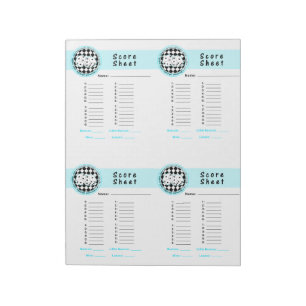 Bunco Chicks Roll with it Score Card Blue - 160 Notepad