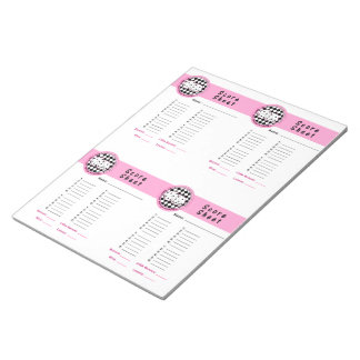 Bunco Chicks Roll with it Score Card Pink - 160 Notepad